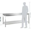 Edelstahl Arbeitstisch Basic 20x7 mit Grundboden, zur Selbstmontage