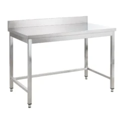 Edelstahl Arbeitstisch Basic 12x6 mit Aufkantung