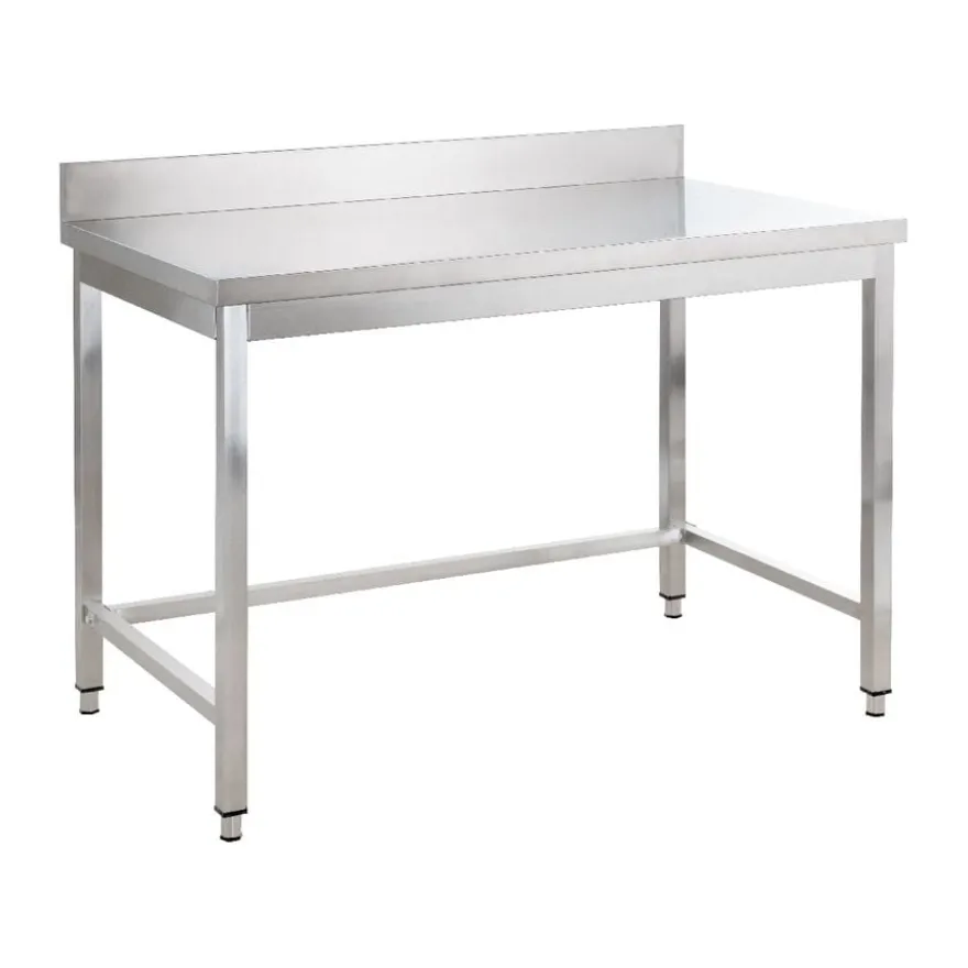 Edelstahl Arbeitstisch Basic 12x6 mit Aufkantung