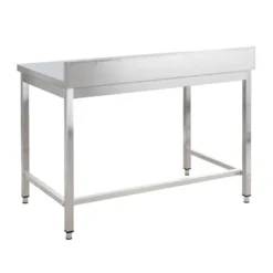 Edelstahl Arbeitstisch Basic 12x6 mit Aufkantung