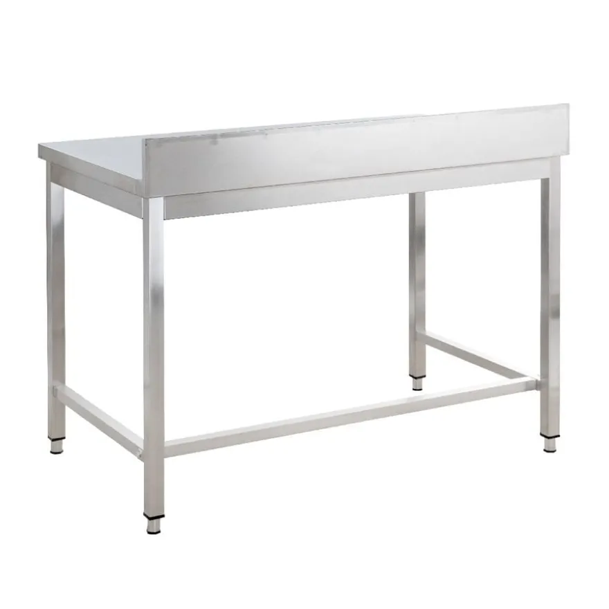 Edelstahl Arbeitstisch Basic 12x6 mit Aufkantung