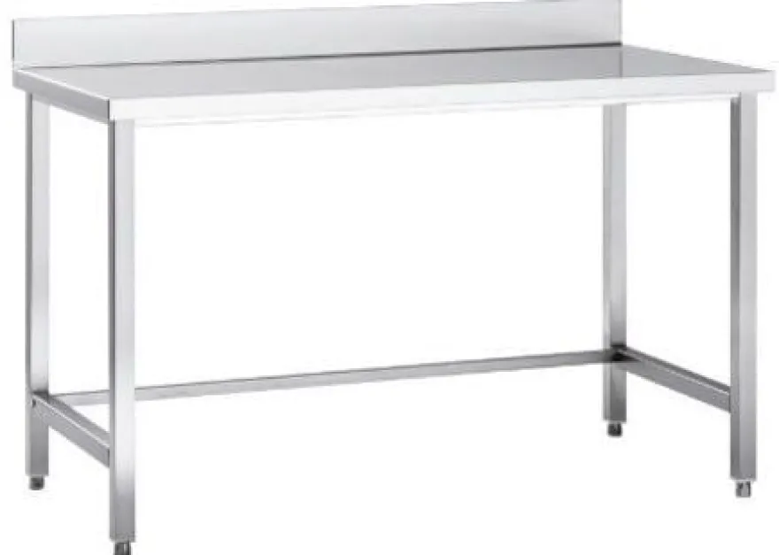 Edelstahl Arbeitstisch Eco 10x7 ohne Grundboden mit Aufkantung