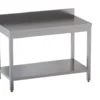 Edelstahl Arbeitstisch Eco 12x7 mit Grundboden und Aufkantung