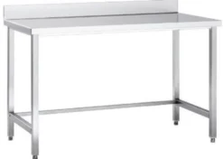 Edelstahl Arbeitstisch Eco 18x7 ohne Grundboden mit Aufkantung