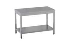 Edelstahl Arbeitstisch Eco 12x7 mit Grundboden