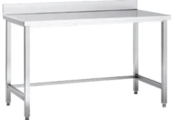 Edelstahl Arbeitstisch Eco 18x6 ohne Grundboden mit Aufkantung
