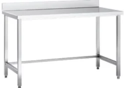 Edelstahl Arbeitstisch Eco 12x7 ohne Grundboden mit Aufkantung