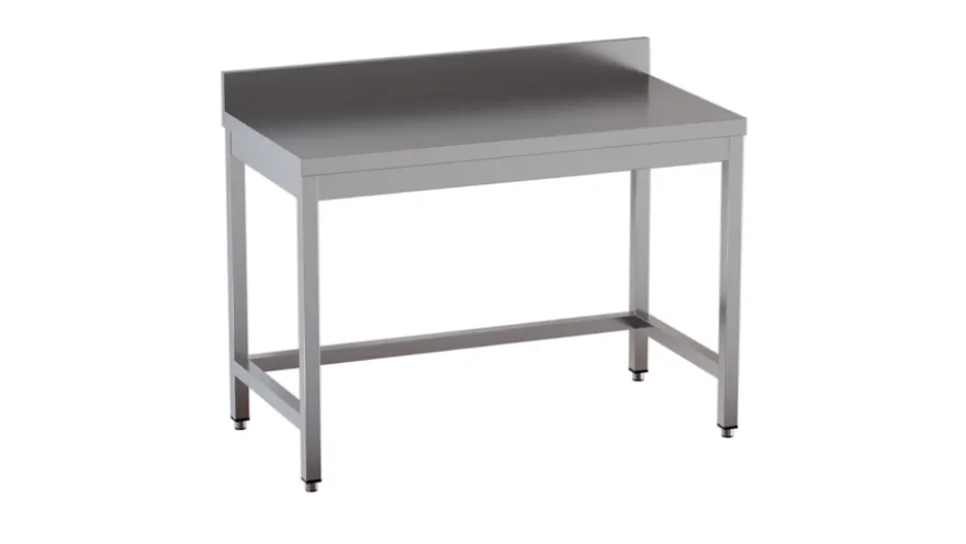 Edelstahl Arbeitstisch Eco 12x6 ohne Grundboden mit Aufkantung
