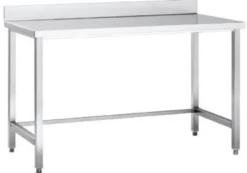 Edelstahl Arbeitstisch Eco 12x6 ohne Grundboden mit Aufkantung