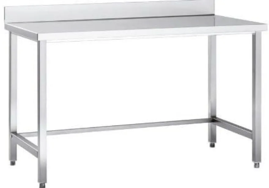 Edelstahl Arbeitstisch Eco 12x6 ohne Grundboden mit Aufkantung