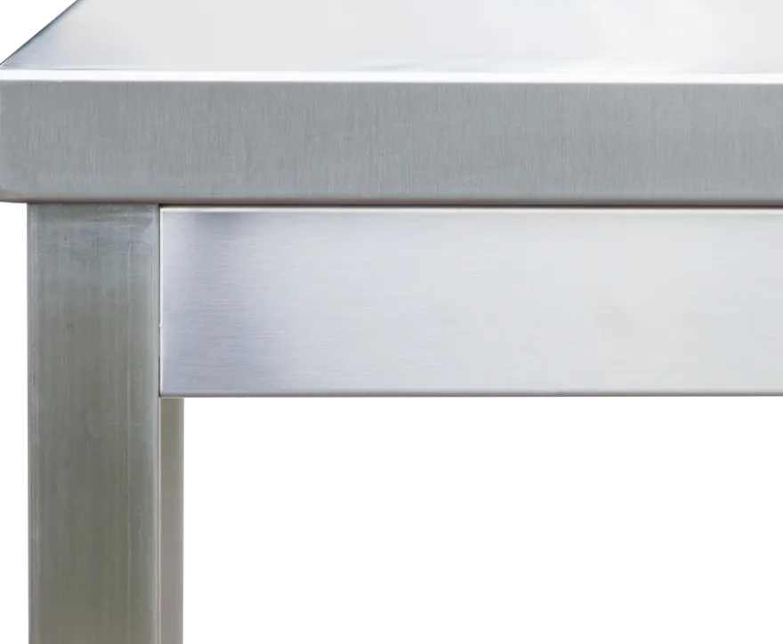 Edelstahl Arbeitstisch Profi 800 x 700 mm - mit Grundboden und Aufkantung