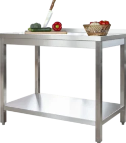 Edelstahl Arbeitstisch Profi 2000 x 700 mm - mit Grundboden und Aufkantung