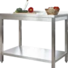 Edelstahl Arbeitstisch Profi 600 x 700 mm -mit Grundboden und Aufkantung