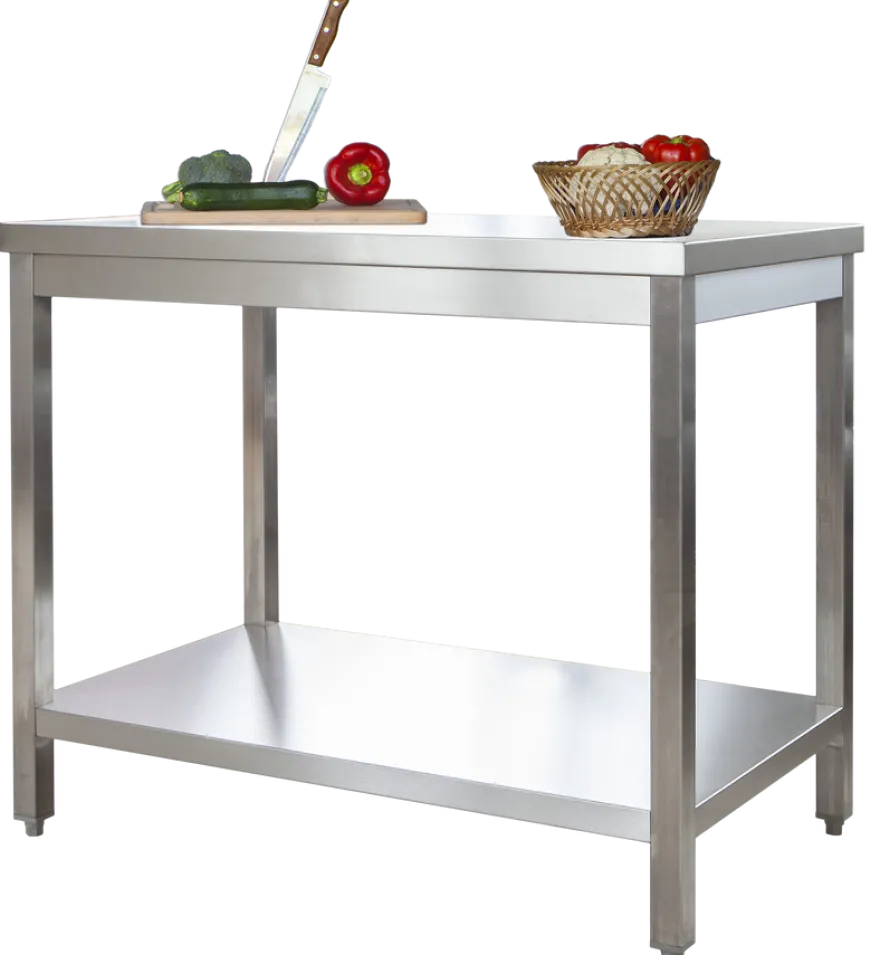Edelstahl Arbeitstisch Profi1800 x 700 mm - mit Grundboden