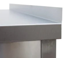 Edelstahl Arbeitstisch Profi 700 x 600 mm - mit Grundboden und Aufkantung