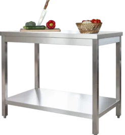 Edelstahl Arbeitstisch Profi 1400 x 600 mm - mit Grundboden