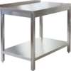Edelstahl Arbeitstisch Profi 1400 x 700 mm - mit Grundboden und Aufkantung