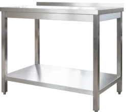 Edelstahl Arbeitstisch Profi 1400 x 600 mm - mit Grundboden und Aufkantung