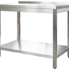 Edelstahl Arbeitstisch Profi 1800 x 600 mm - mit Grundboden und Aufkantung