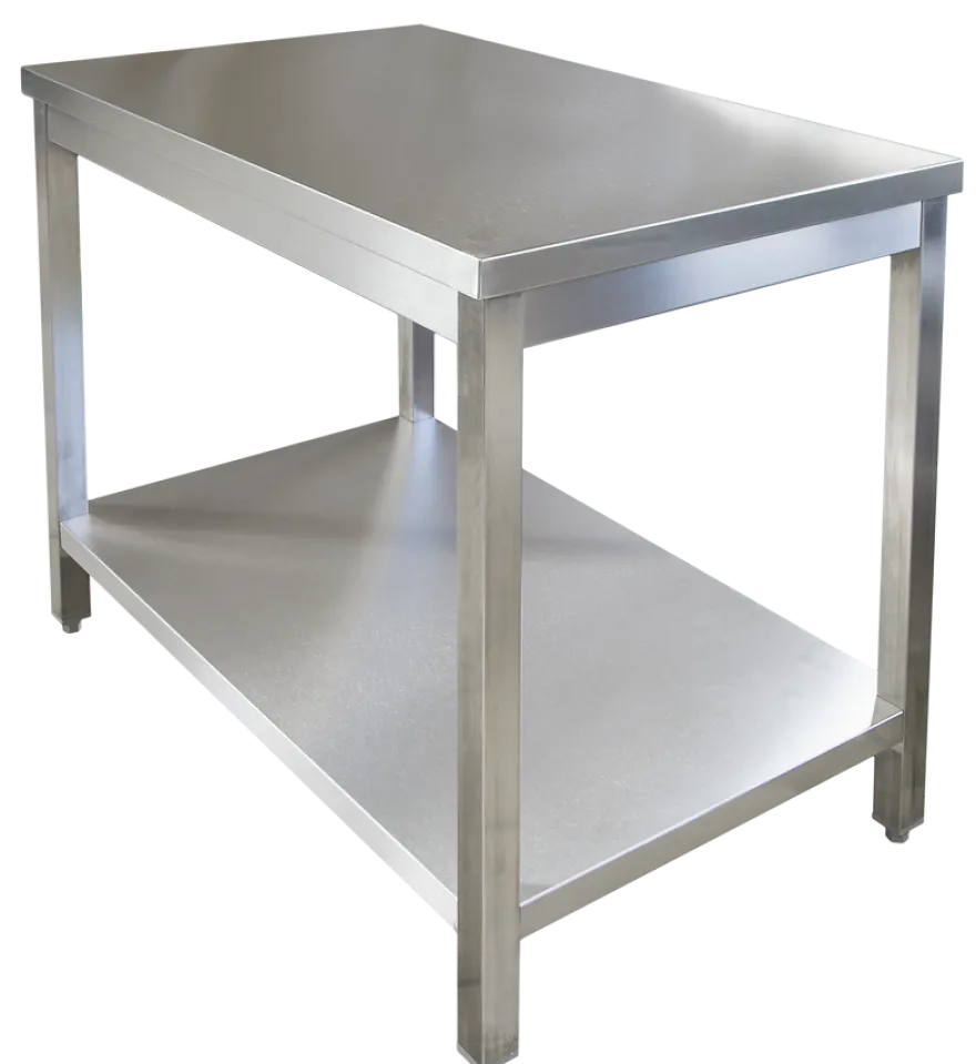 Edelstahl Arbeitstisch Profi 2000 x 600 mm - mit Grundboden