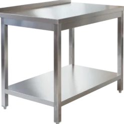 Edelstahl Arbeitstisch Profi 2000 x 600 mm - mit Grundboden und Aufkantung