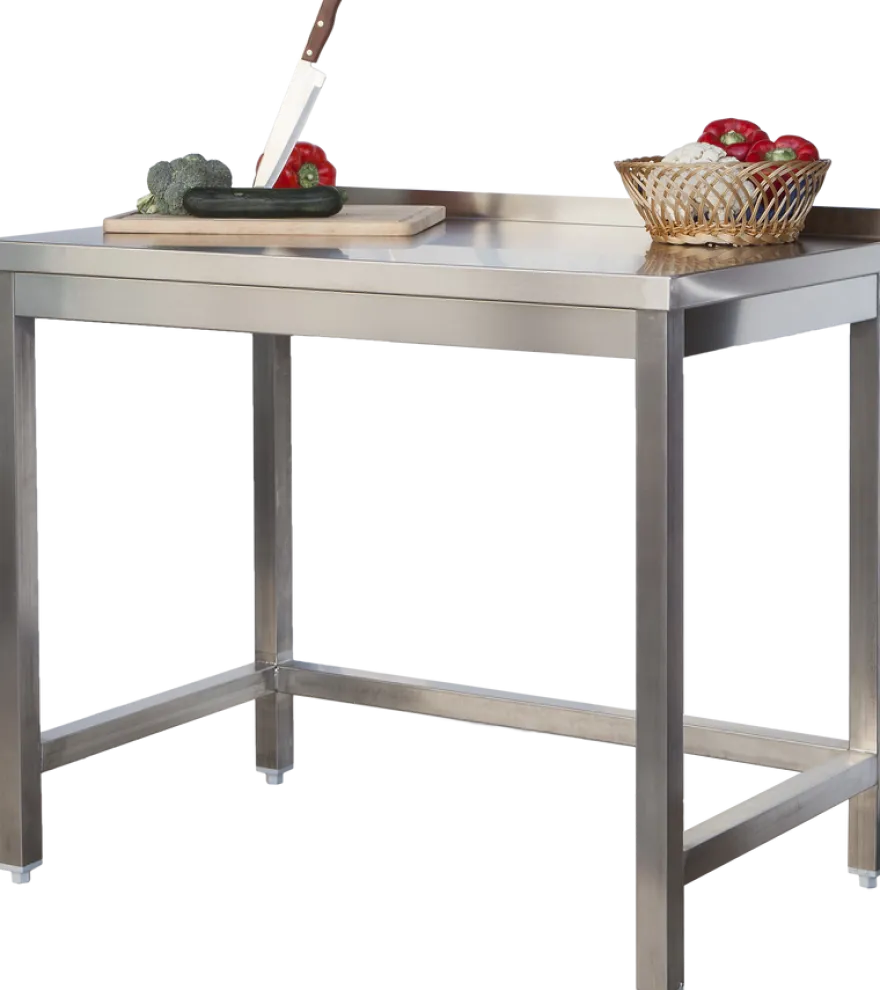 Edelstahl Arbeitstisch Profi 600 x 700 mm - mit Aufkantung