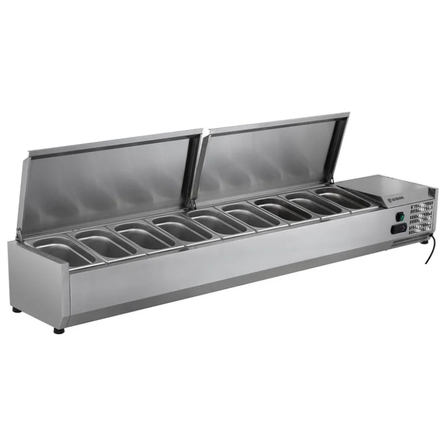 Edelstahl-Kühlaufsatz ECO 9 x GN 1/4