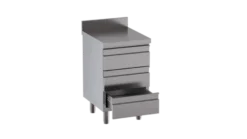 Edelstahl-Schubladenschrank ECO 3er Einheit 700 mit Aufkantung