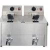 Elektro-Doppel-Fritteuse ECO 10+10 Liter mit Ablasshahn