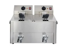 Elektro-Doppel-Fritteuse ECO 10+10 Liter mit Ablasshahn