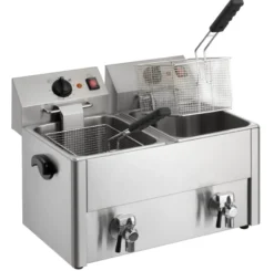 Elektro-Doppel-Fritteuse ECO 10+10 Liter mit Ablasshahn