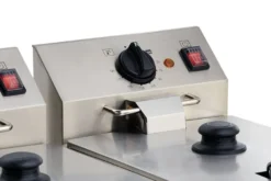 Elektro-Doppel-Fritteuse ECO 10+10 Liter mit Ablasshahn