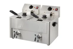 Elektro-Doppel-Fritteuse ECO 10+10 Liter mit Ablasshahn