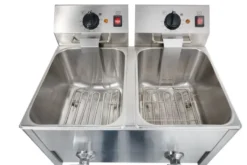 Elektro-Doppel-Fritteuse ECO 10+10 Liter mit Ablasshahn