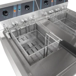 Elektro-Doppel-Fritteuse Profi - 12+12 Liter mit Ablasshahn, 400 V