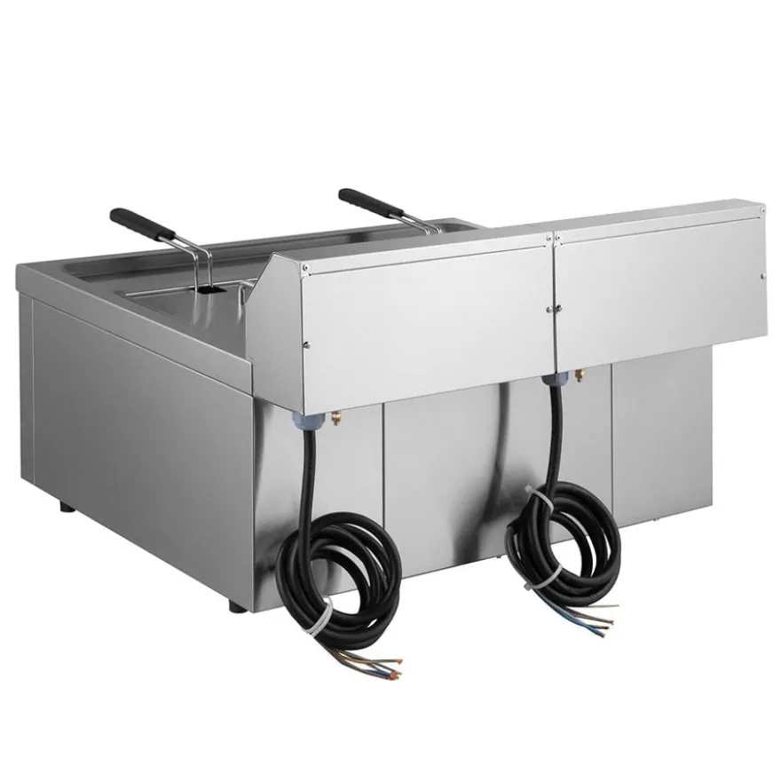 Elektro-Doppel-Fritteuse Profi - 12+12 Liter mit Ablasshahn, 400 V
