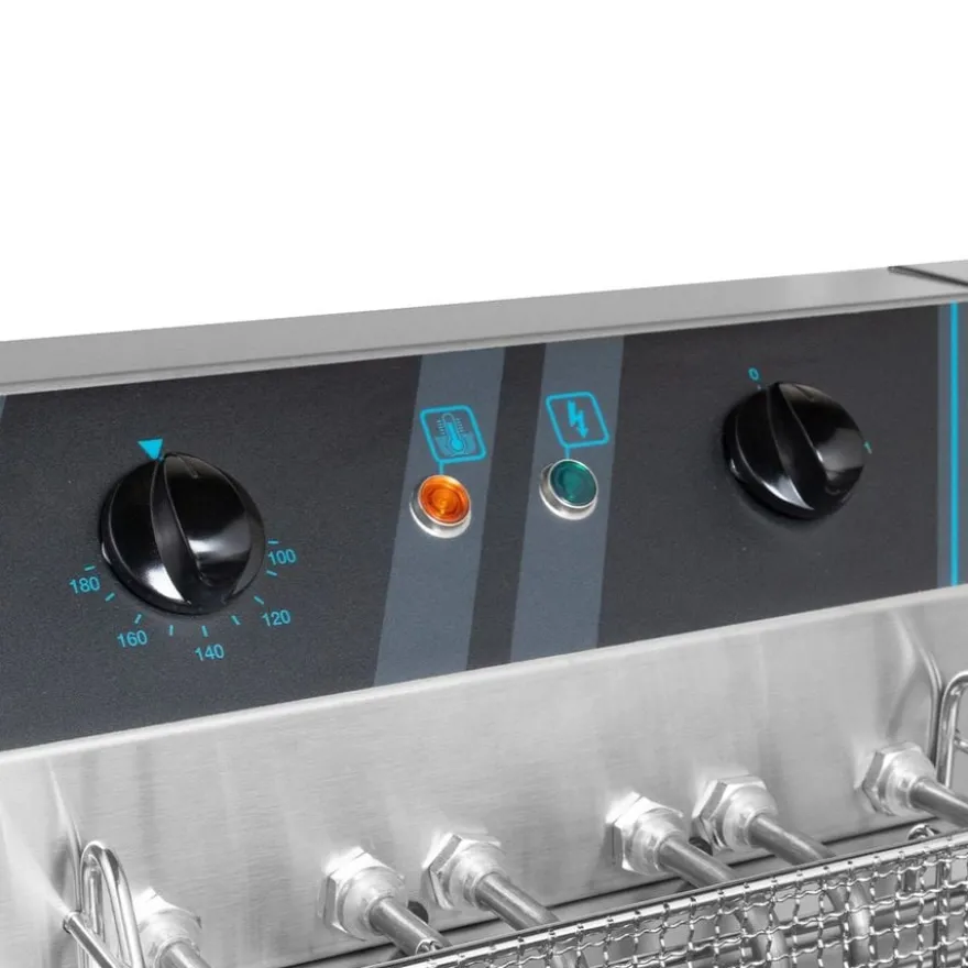 Elektro-Doppel-Fritteuse Profi - 12+12 Liter mit Ablasshahn, 400 V