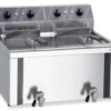 Elektro-Doppel-Fritteuse Profi 6+6 Liter mit Ablasshahn, 230 V