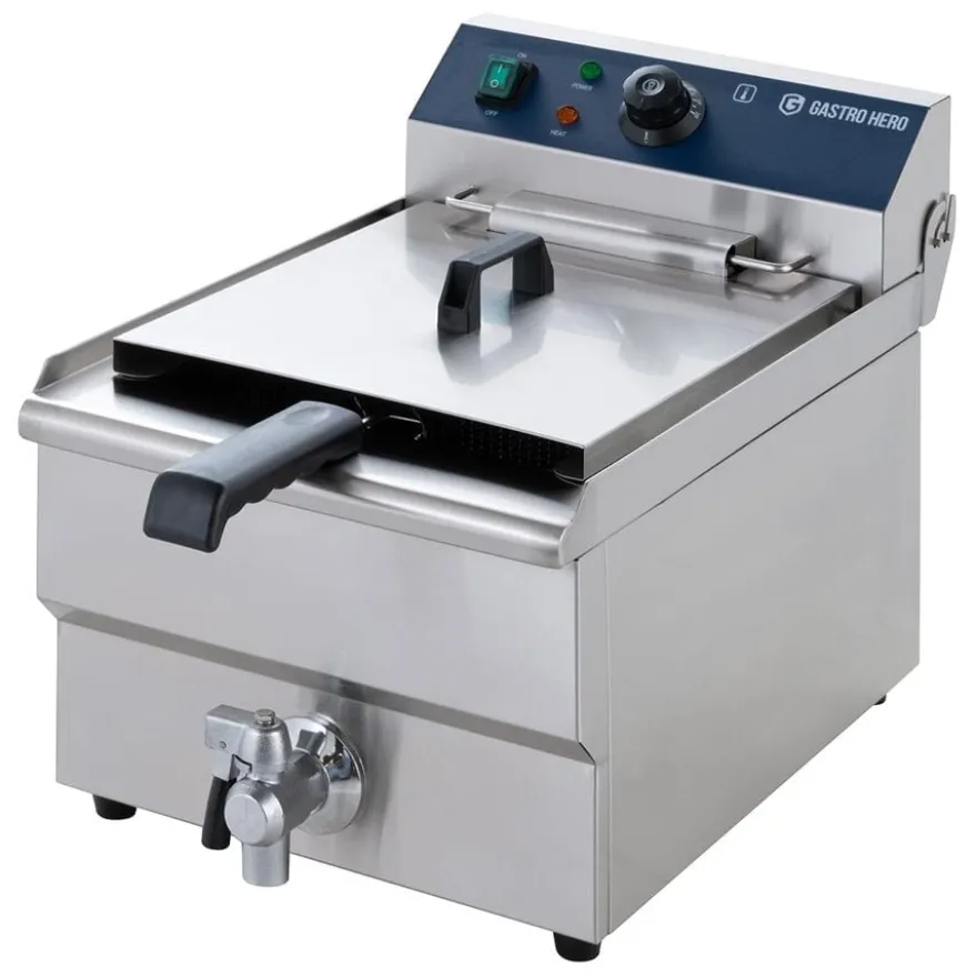 Elektro-Fritteuse ECO 13 Liter mit Ablasshahn,5000 W, 400 V