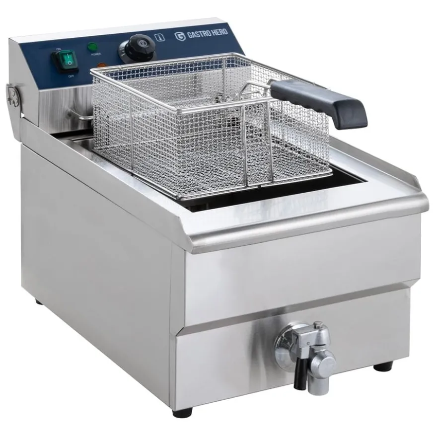 Elektro-Fritteuse ECO 13 Liter mit Ablasshahn,5000 W, 400 V