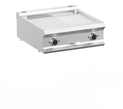 Elektrogrillplatte Dexion Lux 700 - 70/73 - ½ glatt, ½ gerillt, verchromt, Tischgerät - 10 kW
