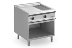 Elektrogrillplatte Dexion Lux 980 - 80/90- 2/3 glatt, 1/3 gerillt, verchromt - 14 kW