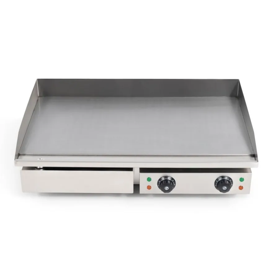 Elektro Grillplatte - 3,5 kW - Edelstahl - Glatt