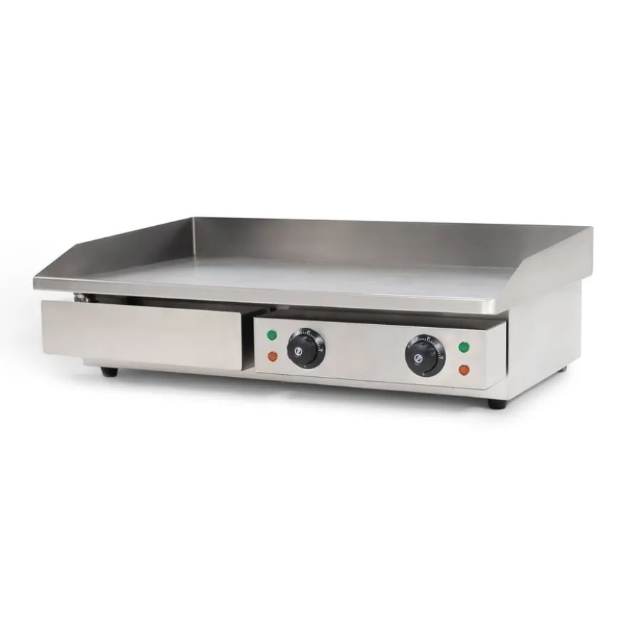 Elektro Grillplatte - 3,5 kW - Edelstahl - Glatt