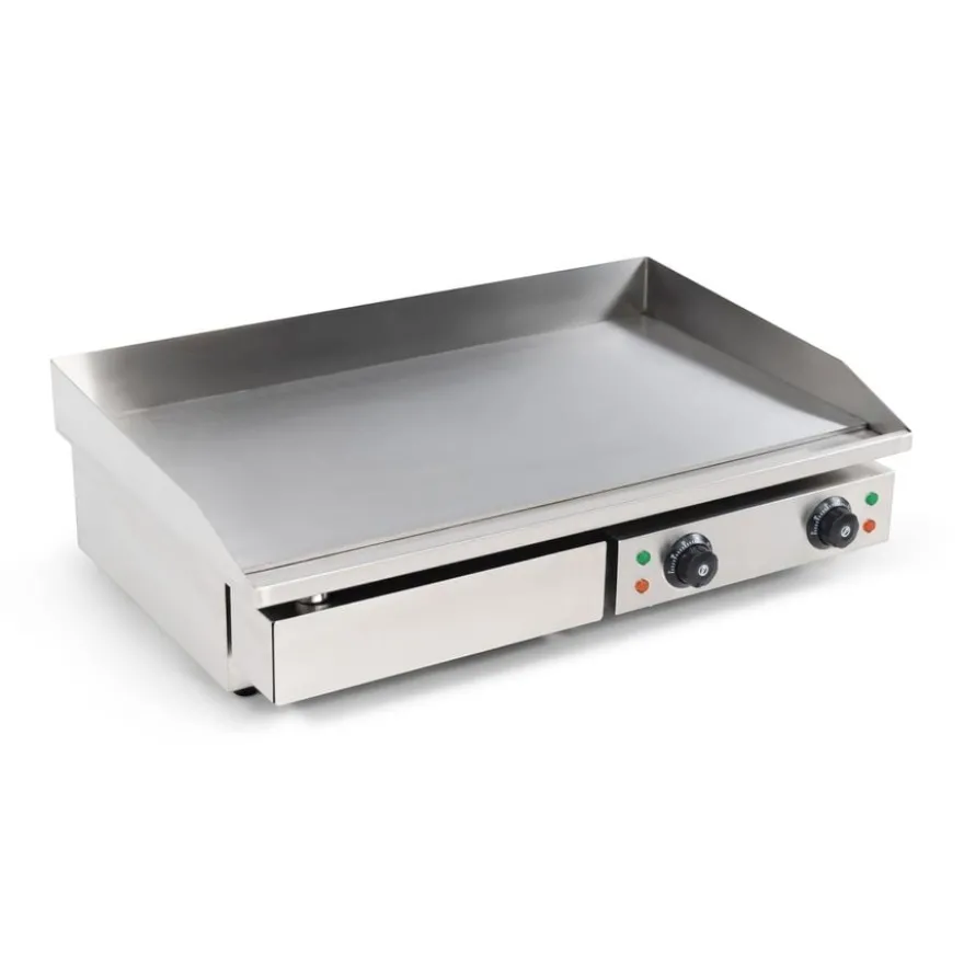 Elektro Grillplatte - 3,5 kW - Edelstahl - Glatt