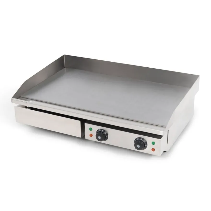 Elektro Grillplatte - 3,5 kW - Edelstahl - Glatt