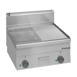 Elektro-Grillplatte Serie 600 - 60/60 - 1/2 glatt, 1/2 gerillt Tischgerät - 7,5 kW