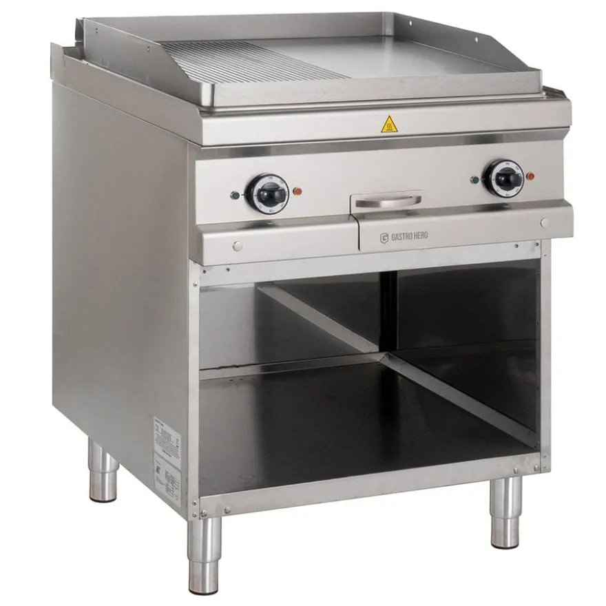 Elektrogrillplatte Serie 700 - 70/70 -½ glatt, ½ gerillt