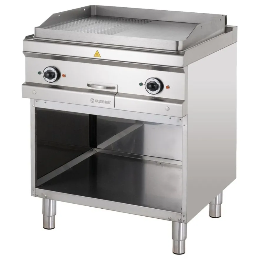 Elektrogrillplatte Serie 700 - 70/70 -½ glatt, ½ gerillt