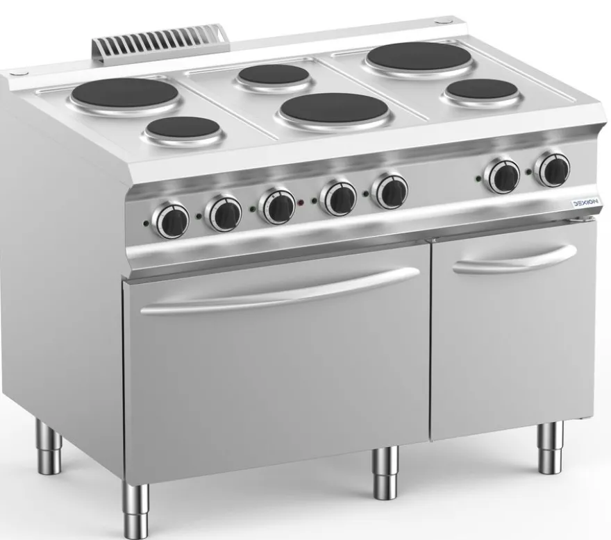 Elektroherd Dexion Lux 700 - 110/73mit Elektrobackofen - 6 runde Kochfelder - 15,4 kW